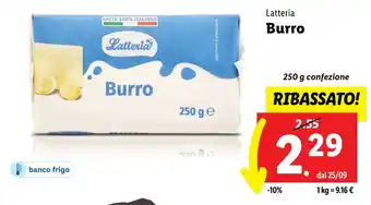 Lidl Latteria Burro 250 g confezione offerta