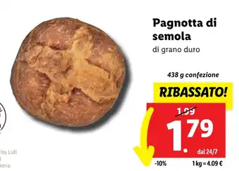 Pagnotta di semola di grano duro 438 g confezione