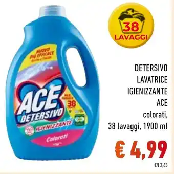 Spazio Conad DETERSIVO LAVATRICE IGIENIZZANTE ACE colorati, 38 lavaggi, 1900 ml offerta