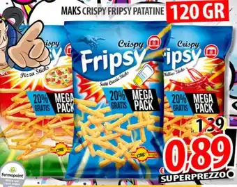 Il Genio Supermercato MAKS CRISPY FRIPSY PATATINE 120 GR offerta