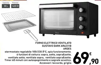 Spazio Conad FORNO ELETTRICO VENTILATO GUSTAVO DARK AR6231B ARDES offerta