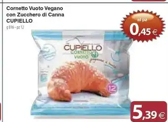 Docks Cash&Carry Cupiello Cornetto Vuoto Vegano Con Zucchero Di Canna offerta