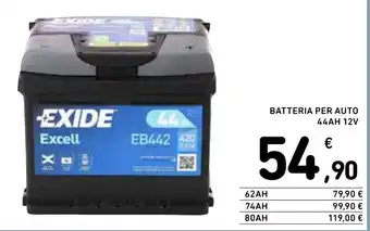 Spazio Conad BATTERIA PER AUTO 44AH 12V offerta