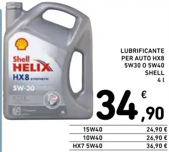 Spazio Conad LUBRIFICANTE PER AUTO HX8 5W30 0 5W40 SHELL 4 l offerta