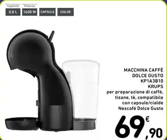 Spazio Conad MACCHINA CAFFÈ DOLCE GUSTO KP1A3B10 KRUPS offerta