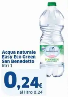 Sigma Acqua naturale Easy Eco Green San Benedetto litri 1 offerta