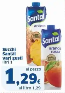 Sigma Succhi Santal vari gusti litri 1 offerta