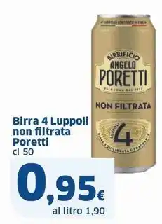 Birra 4 Luppoli non filtrata Poretti cl 50