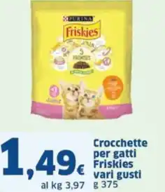 Sigma Crocchette per gatti Friskies vari gusti g 375 offerta