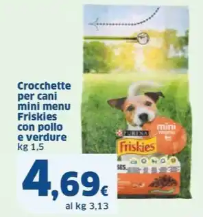 Sigma Crocchette per cani mini menu Friskies con pollo e verdure kg 1,5 offerta