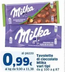 Sigma Tavolette di cioccolato Milka vari tipi offerta