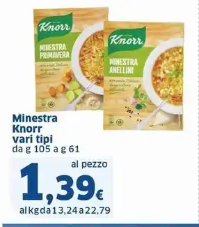 Sigma Minestra Knorr vari tipi da g 105 a g 61 offerta