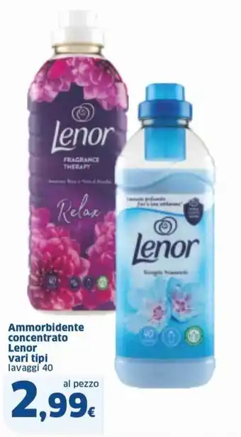 Sigma Ammorbidente concentrato Lenor vari tipi lavaggi 40 offerta