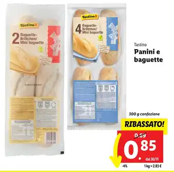 Lidl Tastino Panini e baguette 300 g confezione offerta