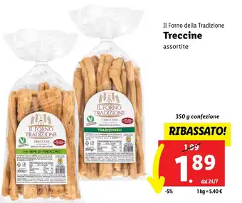 Lidl Il Forno della Tradizione Treccine assortite 350 g confezione offerta