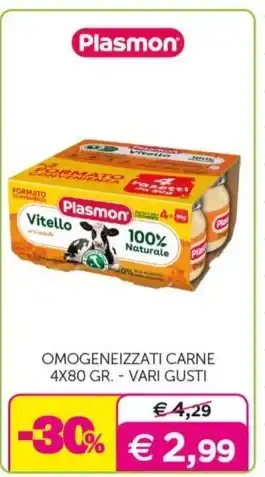 Universo Bimbo OMOGENEIZZATI CARNE 4X80 GR.- VARI GUSTI offerta