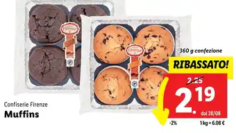 Lidl Confiserie Firenze Muffins 360 g confezione offerta