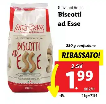 Lidl Giovanni Arena Biscotti ad Esse 280 g confezione offerta