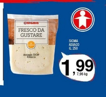 Sigma Sigma - Formaggio Asiago DOP Fresco 250 G(ml) offerta