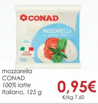 Conad MOZZARELLA CONAD 100% latte Italiano, 125 g offerta