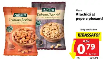 Lidl Alesto Arachidi al pepe e piccanti 150 g confezione offerta
