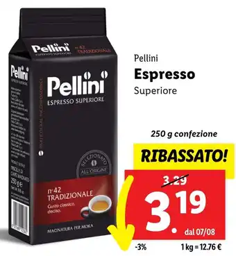 Lidl Pellini Espresso Superiore 250 g confezione offerta