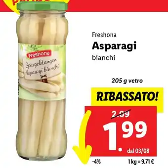 Lidl Freshona Asparagi bianchi 205 g vetro offerta