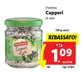 Lidl Freshona Capperi al sale 130 g vetro offerta