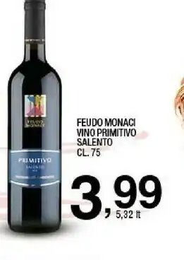 Sigma Feudo monaci Vino Primitivo Salento offerta