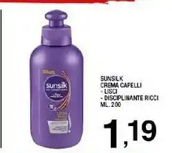 Sigma Sunsilk Crema Capelli Lisci/disciplinante Ricci offerta