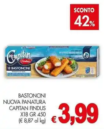 PrestoFresco BASTONCINI NUOVA PANATURA CAPITAN FINDUS X18 GR 450 offerta