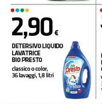 Superconti Bio Presto Detersivo Liquido Lavatrice Classico offerta