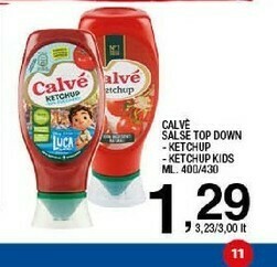 Sigma Calvè Salse Top Down Ketchup offerta