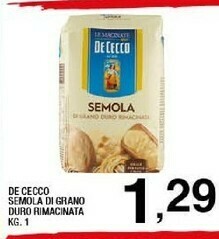 Sigma De Cecco Semola Di Grano Duro Rimacinata 1000 G(ml) offerta