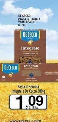De Cecco Integrale Spaghetti N. 12 500 G(ml)