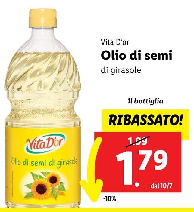 Vita D'or Olio di semi di girasole 1 L bottiglia offerta di Lidl