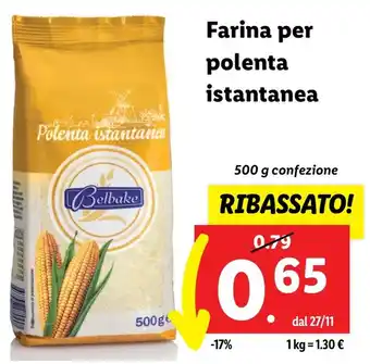 Lidl Farina per polenta istantanea 500 g confezione offerta