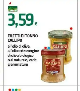 Superconti Callipo Filetti Di Tonno All'Olio Di Oliva 111 G(ml) offerta