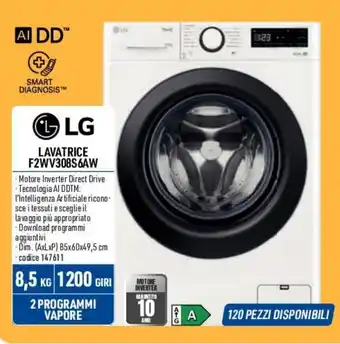 Elettrosintesi LG LAVATRICE F2WV308S6AW offerta