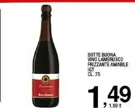 Sigma Botte buona Vino Lambrusco Frizzante Amabile Igt offerta