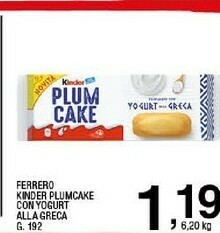 Sigma Ferrero Kinder Plumcake Con Yogurt Alla Greca offerta