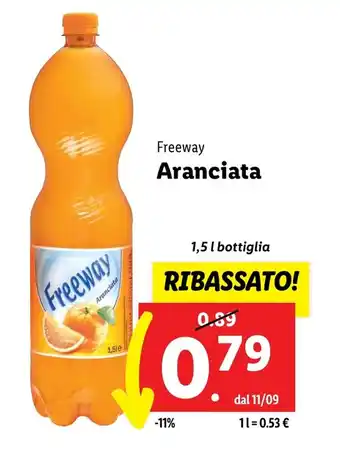 Lidl Freeway Aranciata 1,5 l bottiglia offerta