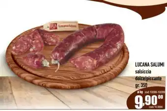 Del Prete Distribuzioni LUCANA SALUMI salsiccia dolce/piccante offerta