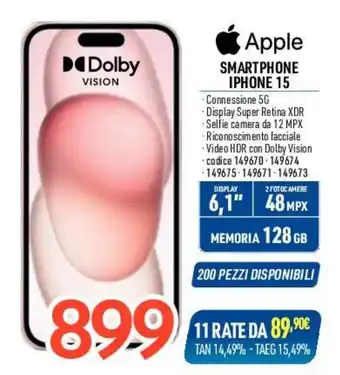 Apple SMARTPHONE IPHONE 15