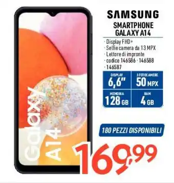 Elettrosintesi SAMSUNG SMARTPHONE GALAXY A14 offerta