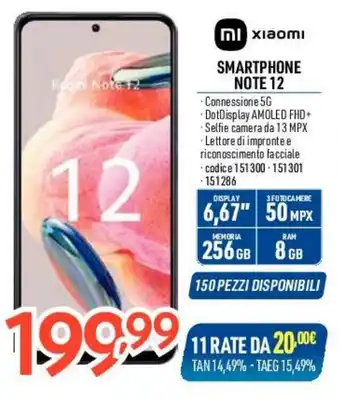 Elettrosintesi xiaomi SMARTPHONE NOTE 12 offerta