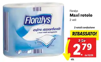 Lidl Floralys Maxi rotolo 2 veli 2 rotoli confezione offerta