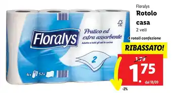 Lidl Floralys Rotolo casa 4 rotoli confezione offerta