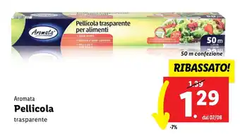 Lidl Aromata Pellicola trasparente 50 m confezione offerta