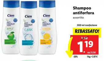 Lidl Shampoo antiforfora assortito 300 ml confezione offerta